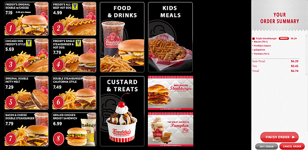 In-store self-service fastfood kiosk